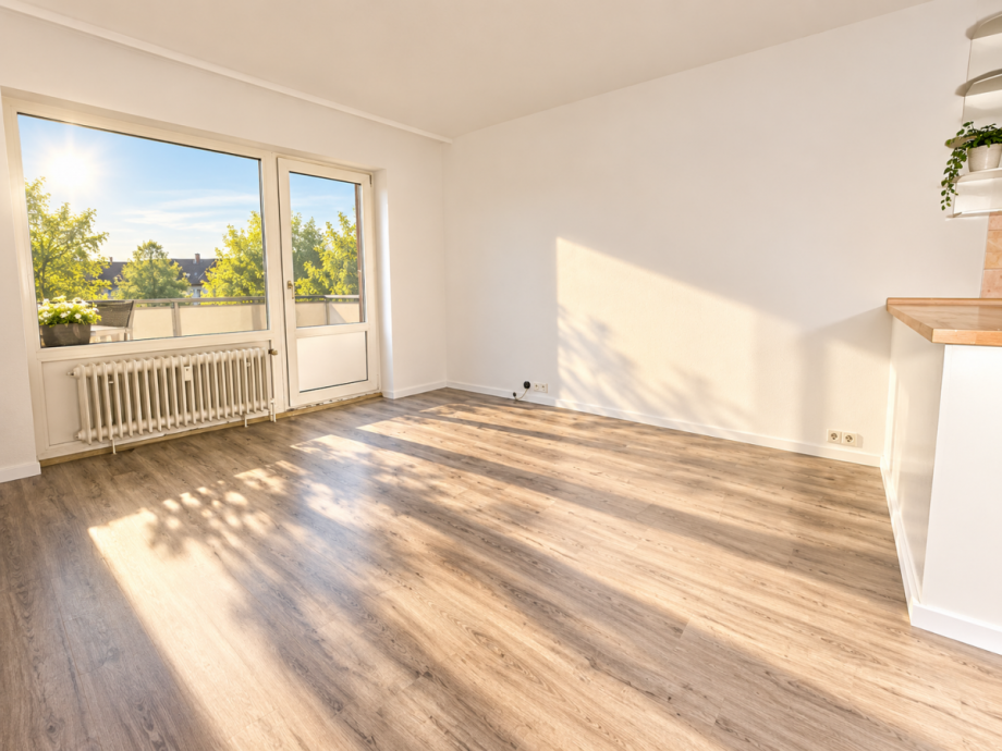 Wohnzimmer mit K�che Etagenwohnung Gr�mitz